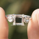 Portrait Cut Princess Moissanite Three Stone Ring