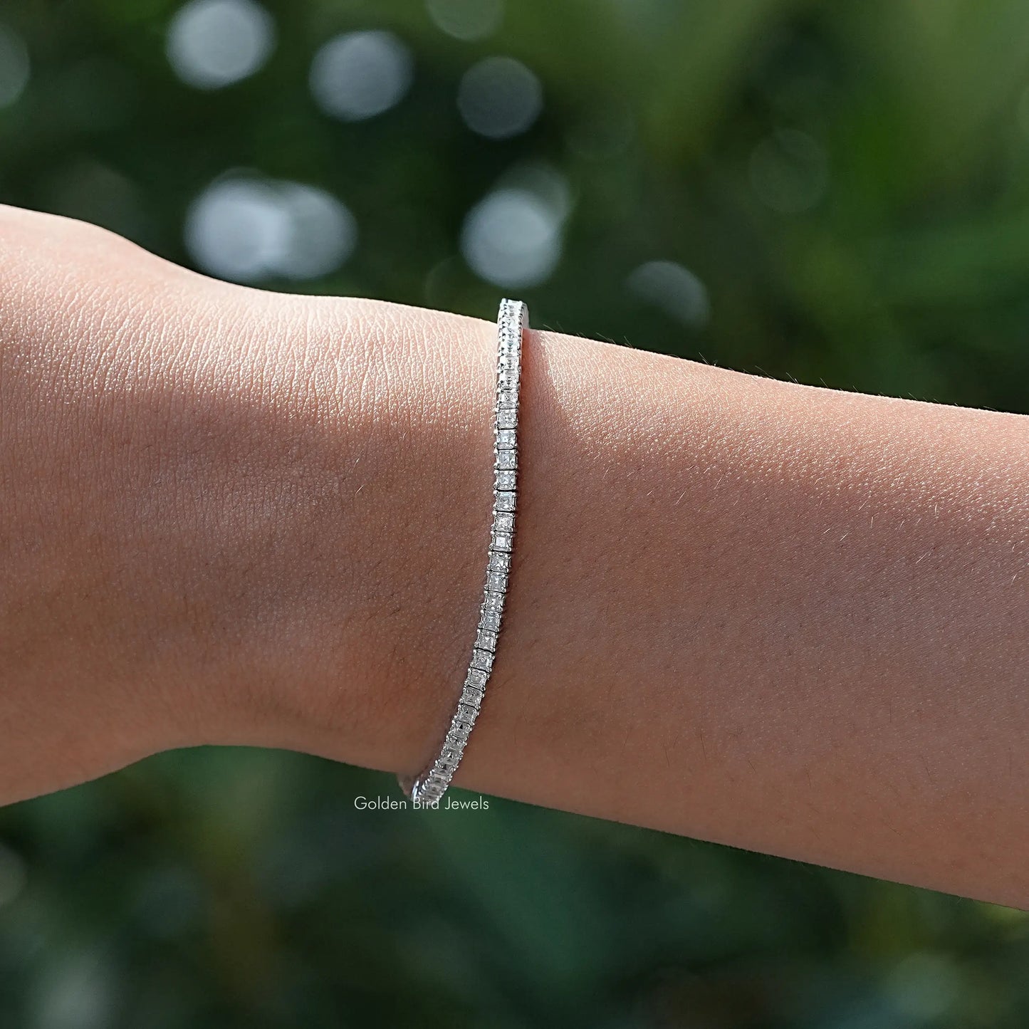 Asscher Cut Moissanite Tennis Bracelet