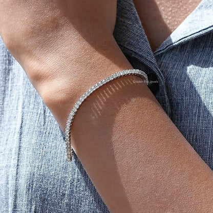 Asscher Cut Moissanite Tennis Bracelet
