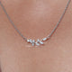 Close up view Marquise Cut Lab Diamond Leaf Pendant