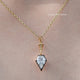 In neck View Of Old Mine Shield Moissanite Pendant