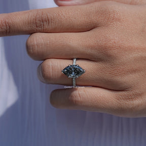 Close View Of Marquise Moissanite Engagement Ring
