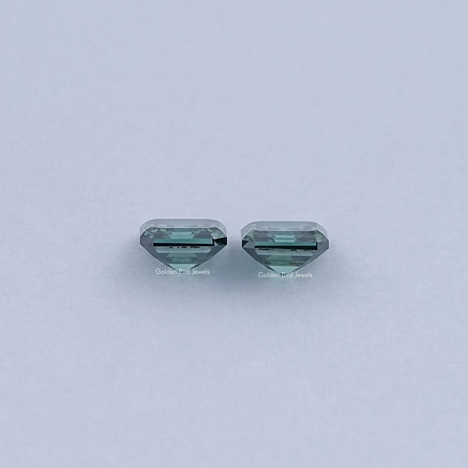 Side View Of Asscher Cut Lab Loose moissanite     