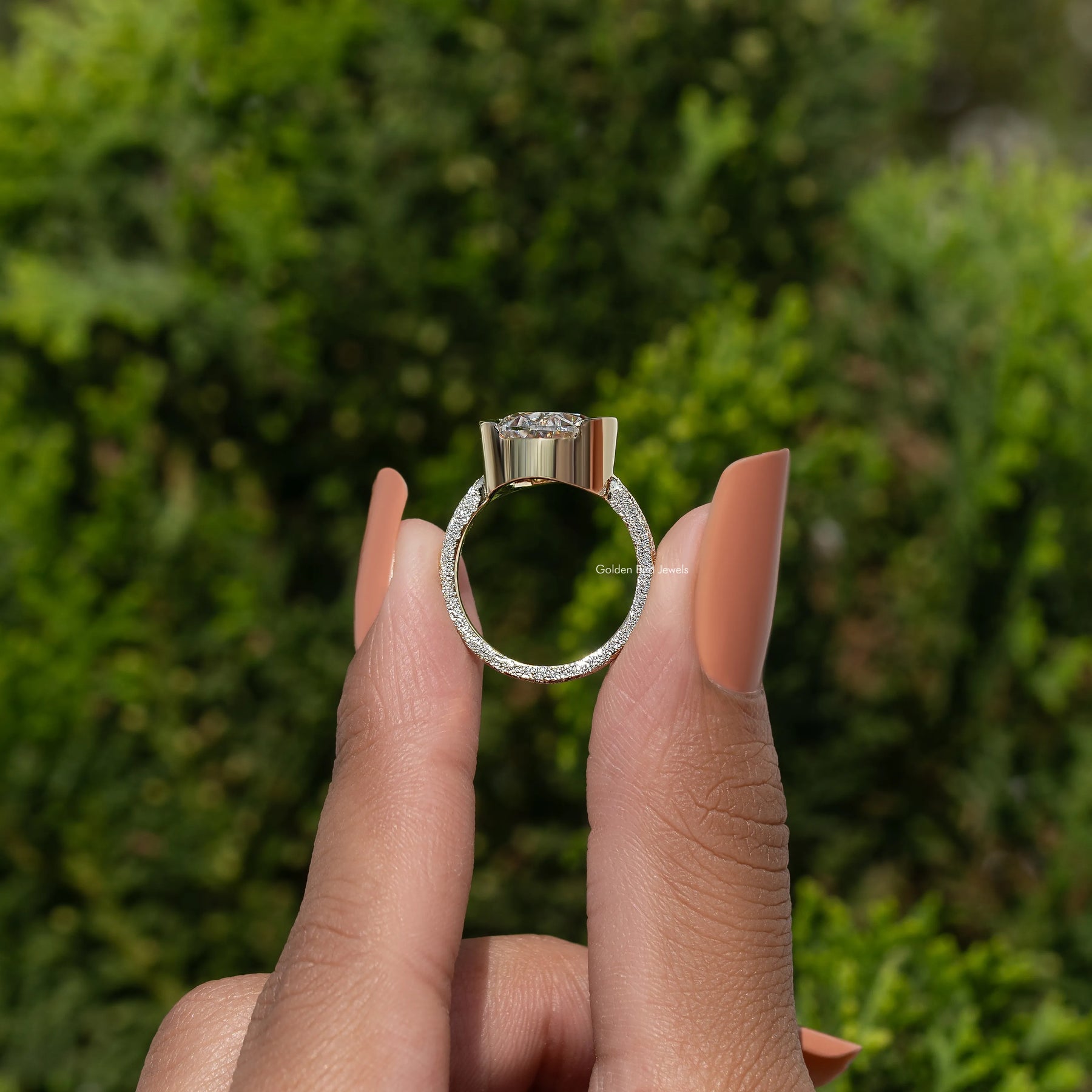 Oval Cut Moissanite Solitaire Ring
