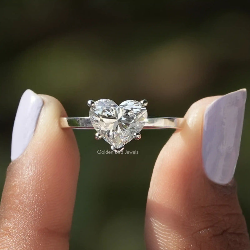 Brilliant Heart Shape Lab Diamond Solitaire Ring