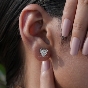 Lab Grown Heart Shaped diamond Stud Earrings  for women 