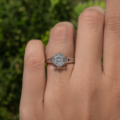 Portrait Hexagon Cut Moissanite Ring