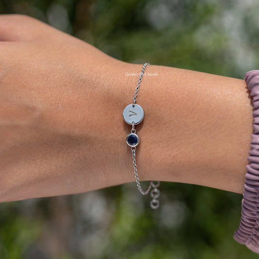 Alphabet Initial Letter Gemstone Bracelet