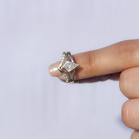 Kite Cut Lab Diamond Bridal Ring Set