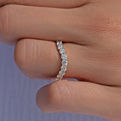 Round Cut Lab Diamond  Eternity Wedding Band