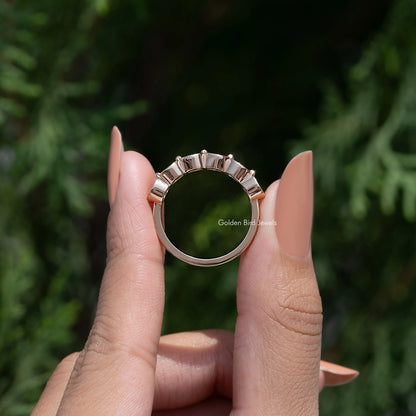 Bezel Set Old European Round Cut Wedding Band