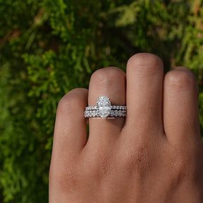 Oval Cut Lab Diamond Bridal Ring Set