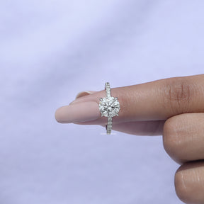 [Lab Grown Round Cut Solitaire Ring]-[Golden Bird Jewels]