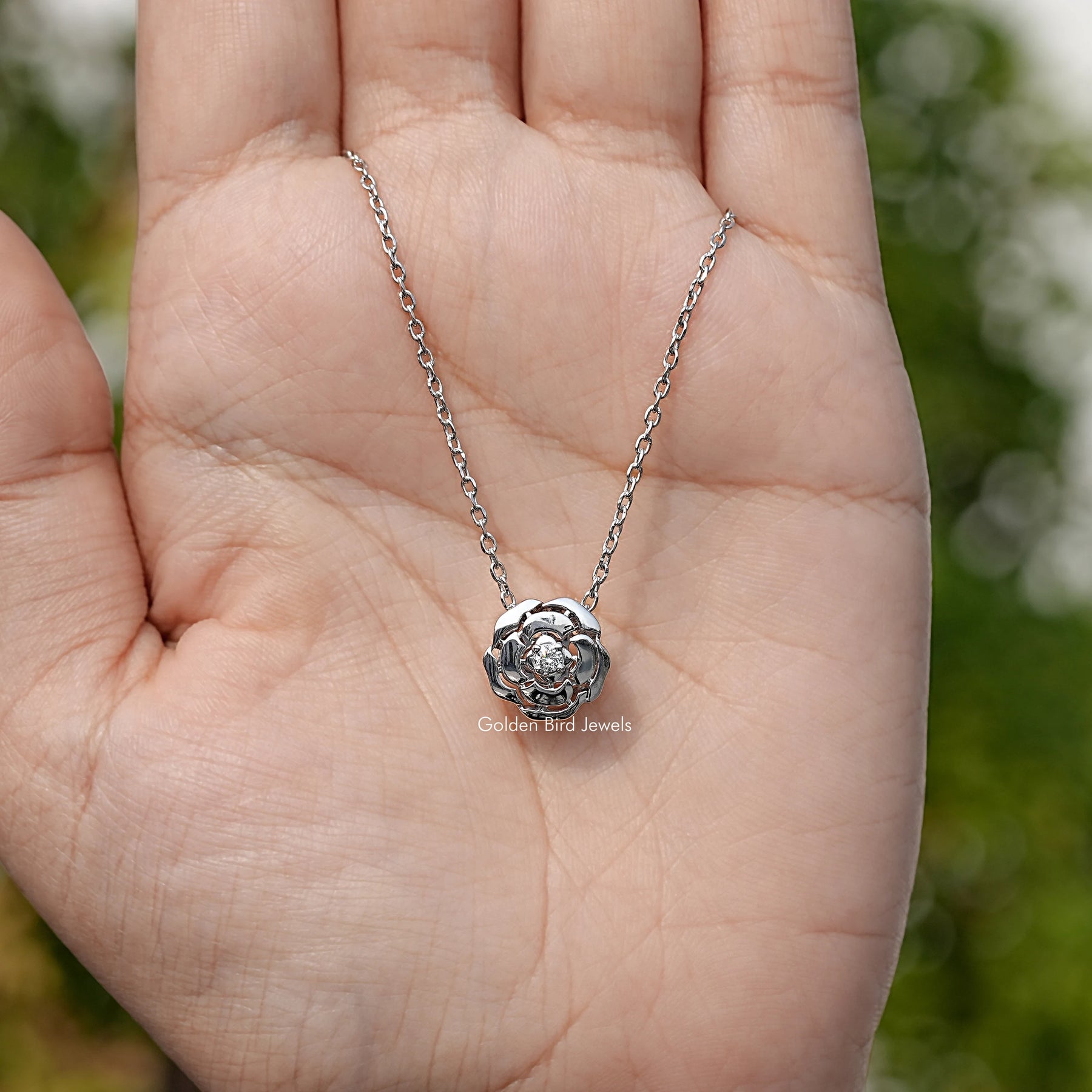 Top View of Round Cut Lab Diamond Engagement Ring
