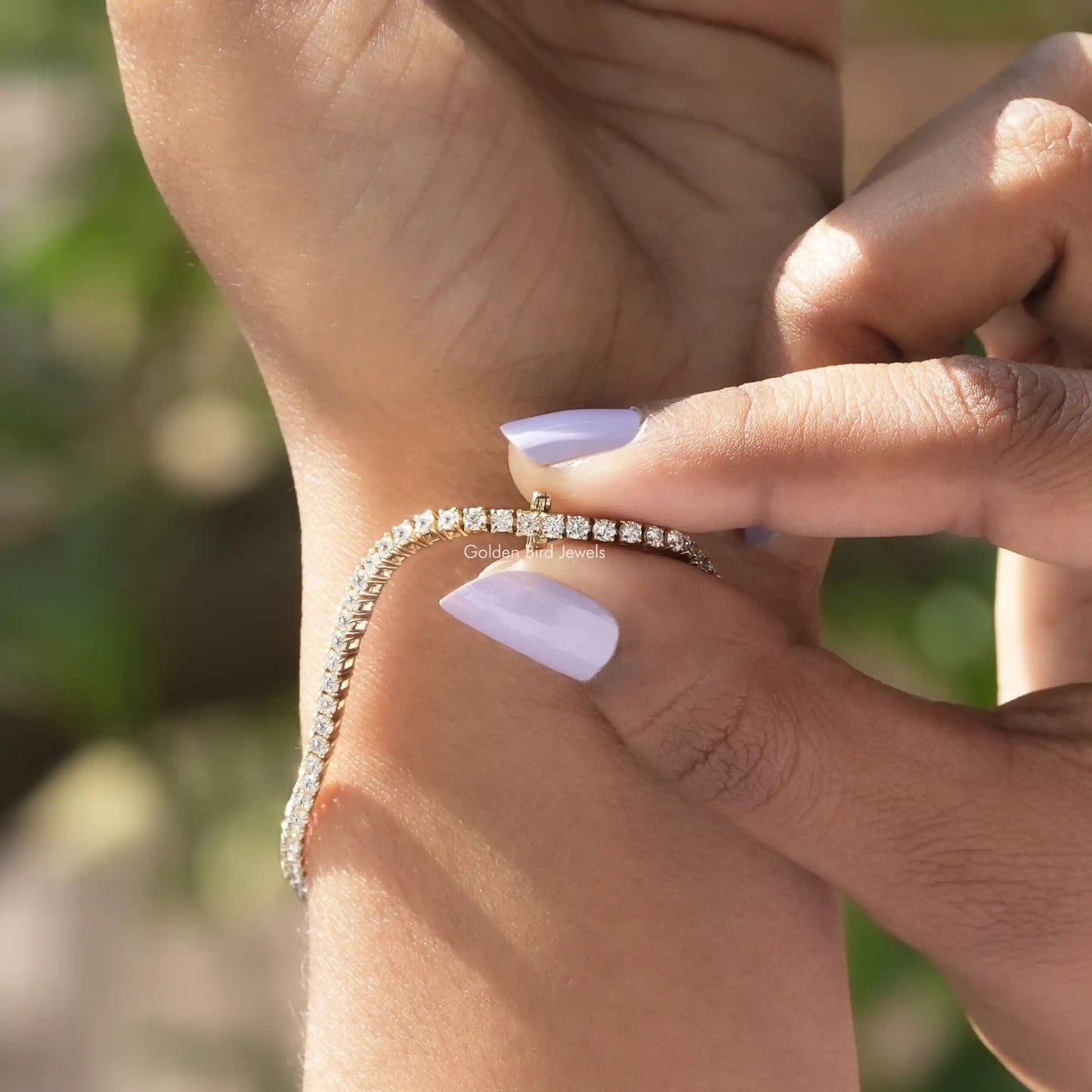 Back Side View Of Lab Grown Round Cut Diamond Tennis Bracelet