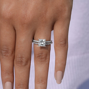 Front View A Princess Cut Lab Grown Diamond Ring
