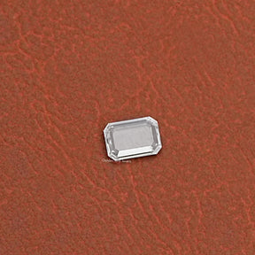 Close-Up View of Portrait Emerald Cut Loose Diamond In White