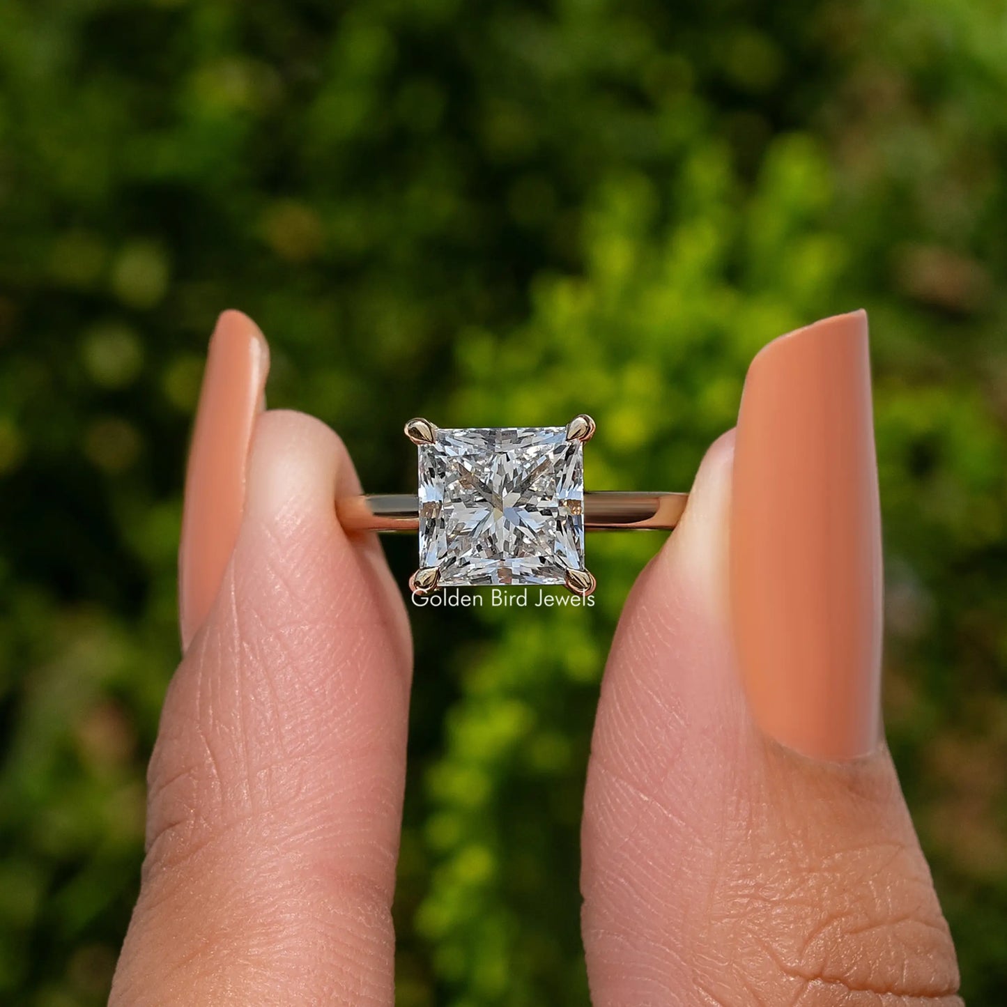 Lab Grown Princess Cut Diamond Solitaire Ring