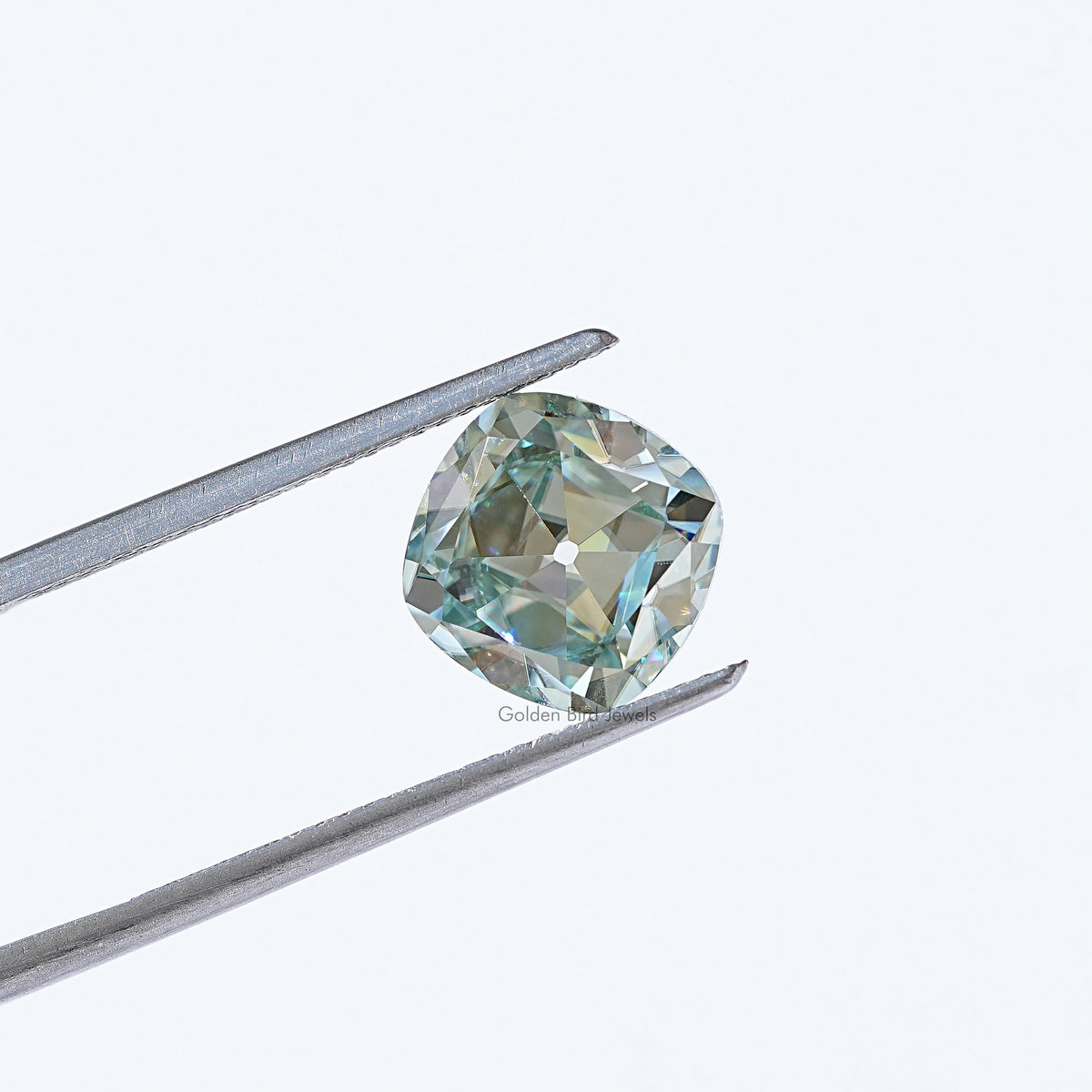 [Light Blue Old Mine Cushion Cut Loose]-[Golden Bird Jewels]