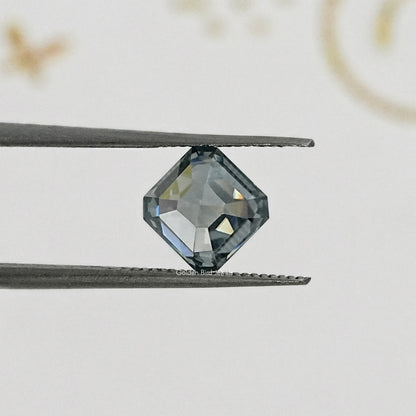 Gray Asscher Loose Moissanite Stone