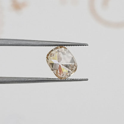 Front View Of Old Mine Cushion Cut Loose Moissanite Stone