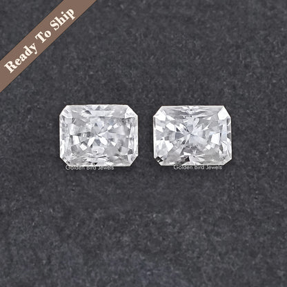 Front View of Radiant Cut Loose Moissanite Pair