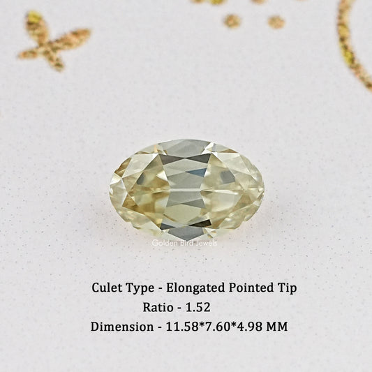 Yellow Old Mine Oval Loose Moissanite