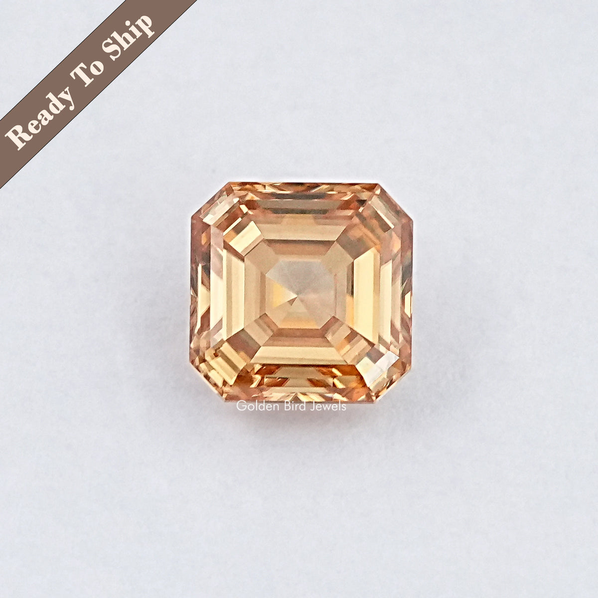 Champagne Asscher Moissanite Loose Stone
