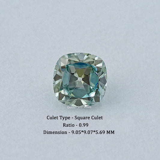 Light Blue Old Mine Cushion Loose Moissanite
