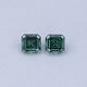 Green Asscher Cut Moissanite Loose Pair