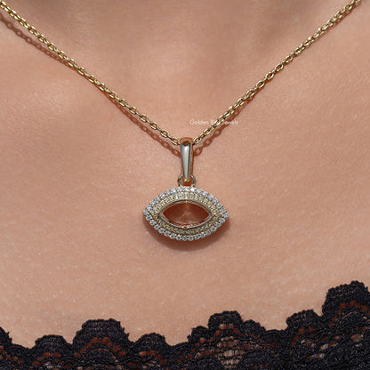 Moissanite Open Marquise Cut Pendant