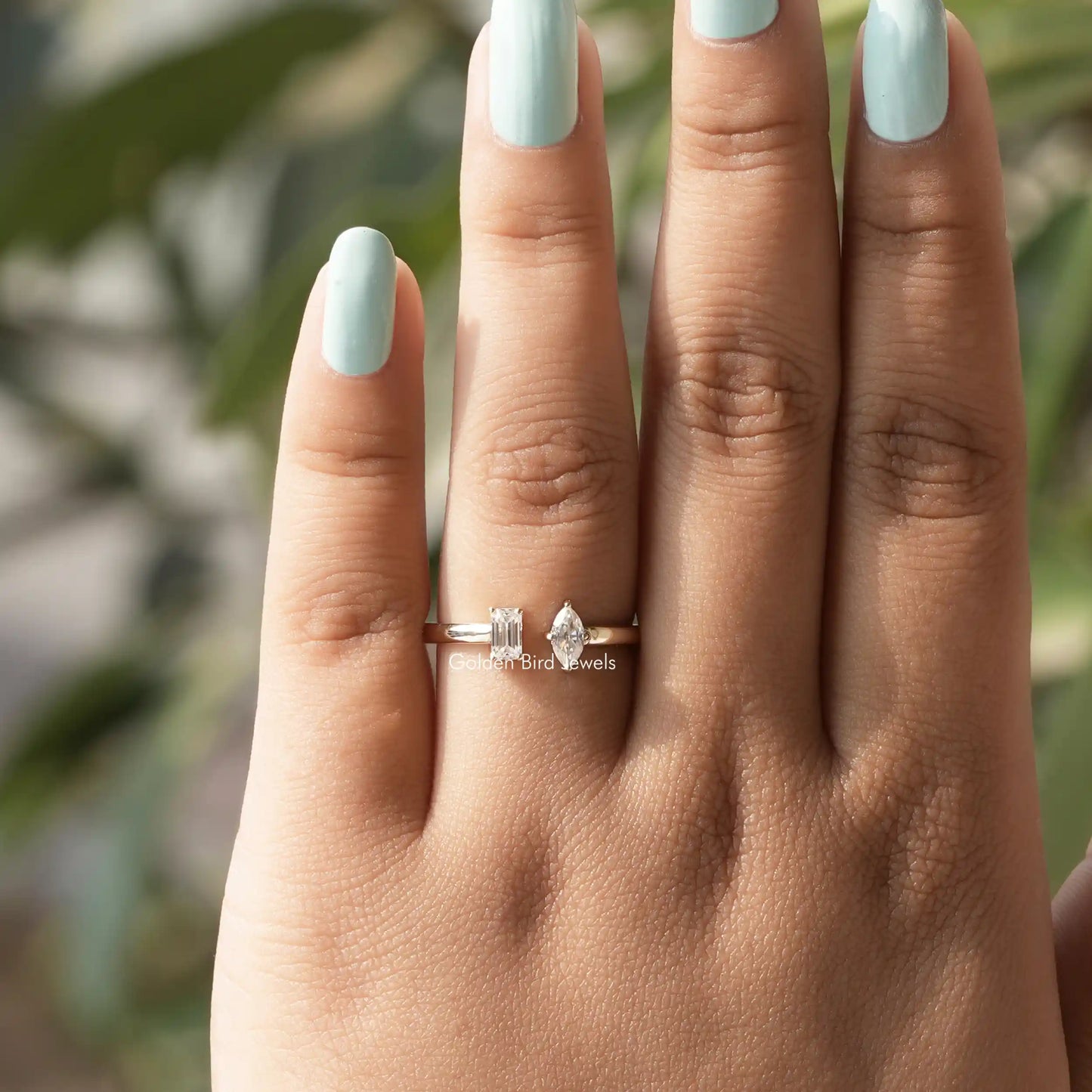 Back View Of Lab Diamond Toi Et Moi Ring