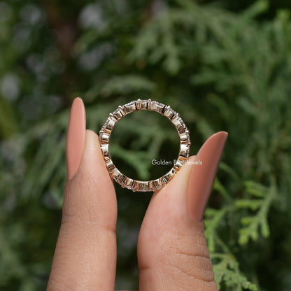 Marquise And Round Lab Diamond Wedding Band