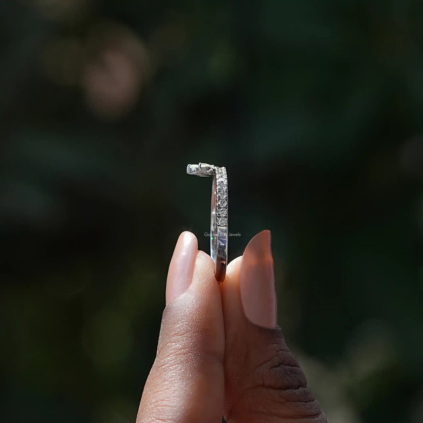 [White Gold Marquise Cut Eternity Band]-[Golden Bird Jewels]