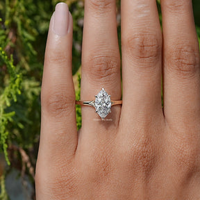 Marquise Cut Lab Grown Diamond Engagement Ring