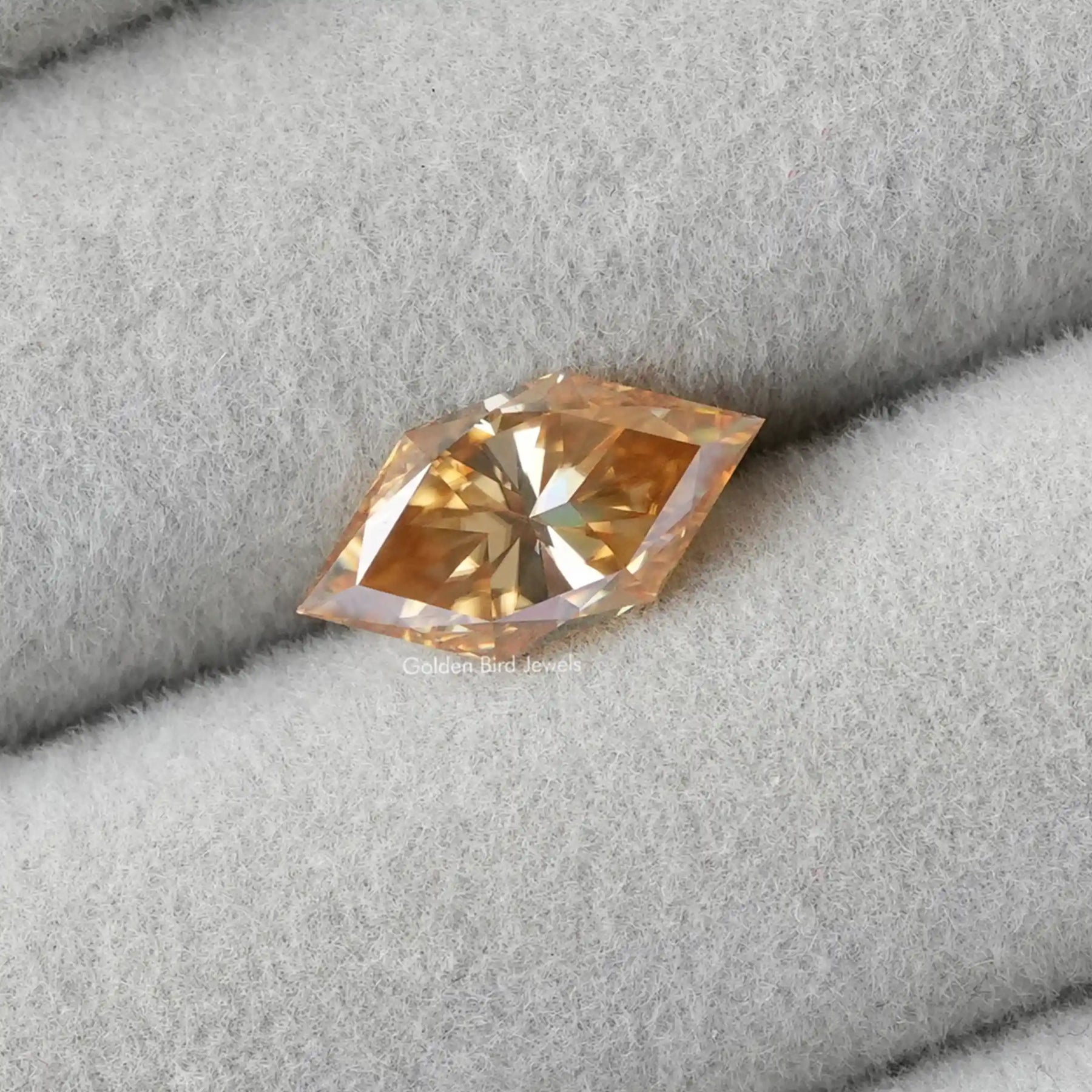 [front view of marquise loose moissanite]-[Golden Bird Jewels]