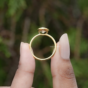 Back view of Marquise Cut Lab Diamond Bezel Set Ring