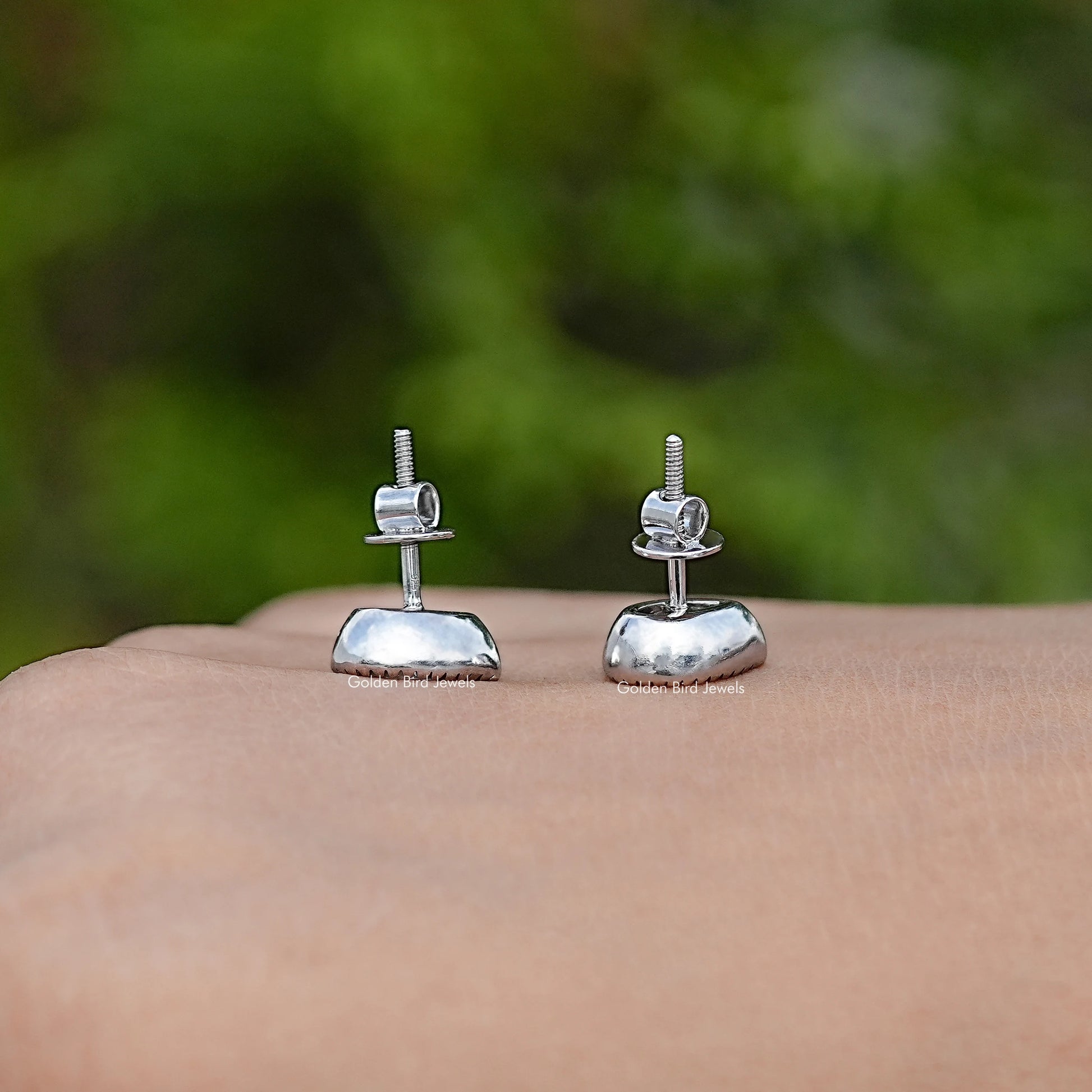 Back View Of Lab Diamond Bezel Studs