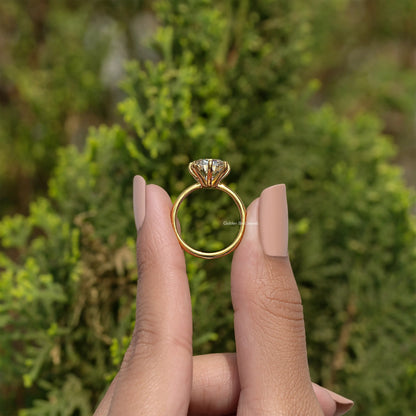 Old Mine Cushion Solitaire Moissanite Engagement Ring