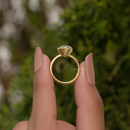 Old Mine Pear Moissanite Solitaire Engagement Ring