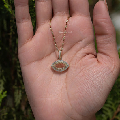 Moissanite Open Marquise Cut Pendant