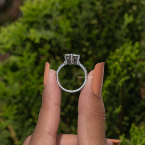Old Mine Princess Cut Moissanite Solitaire Ring