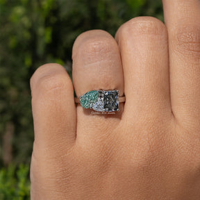 3-Stone Moissanite Diamond Engagement Ring
