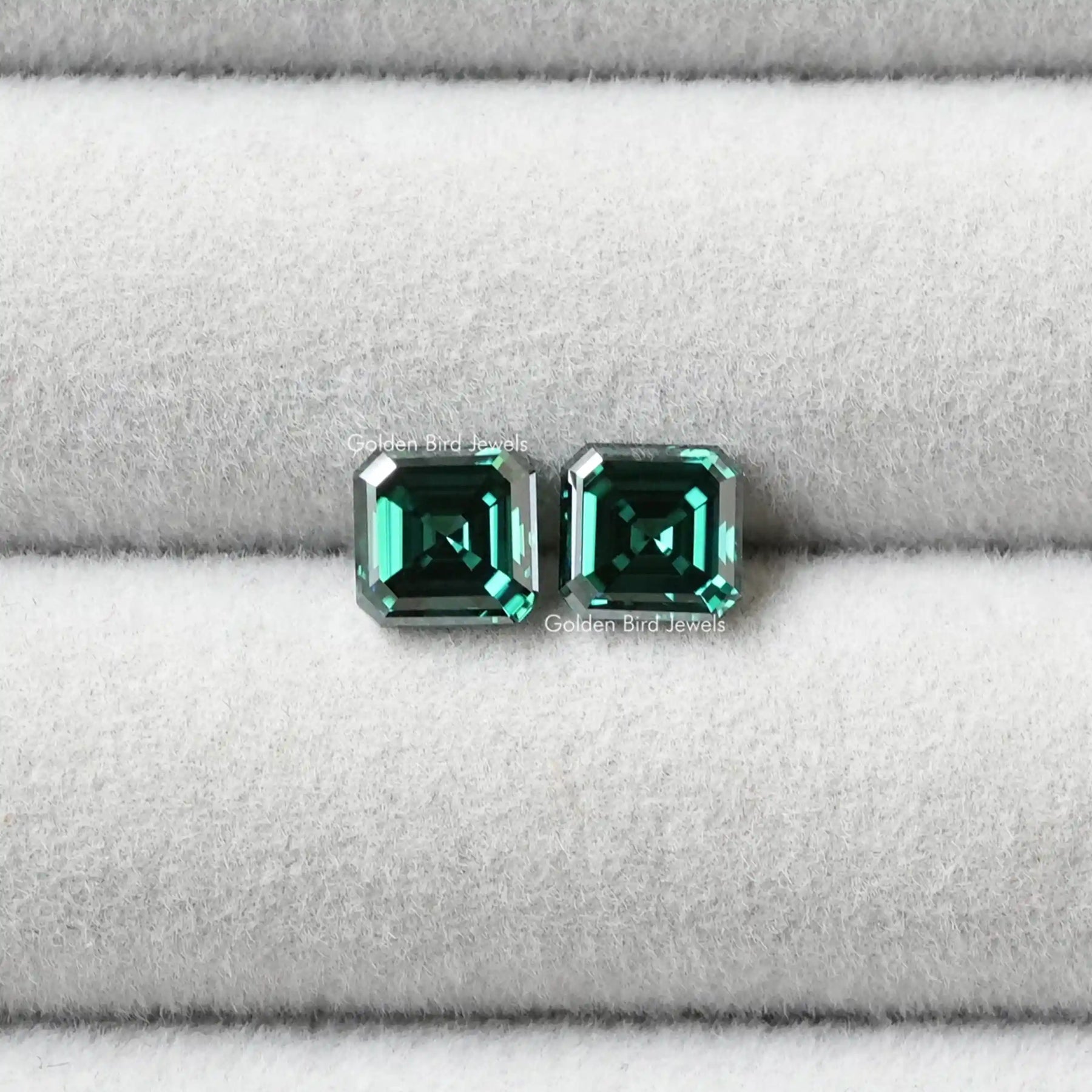 [Dark Green Asscher Cut Loose]-[Golden Bird Jewels]