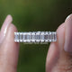 Front View of Baguette Moissanite Eternity Wedding Band
