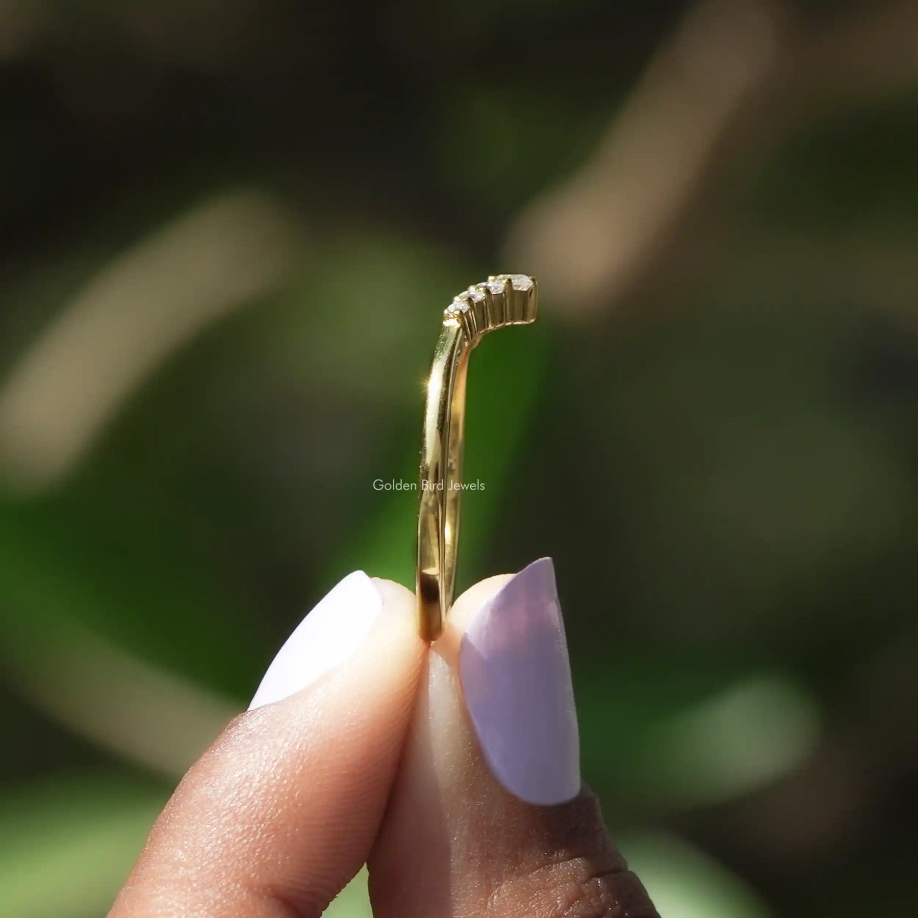 [Yellow Gold Moissanite Round Cut Ring]-[Golden Bird Jewels]