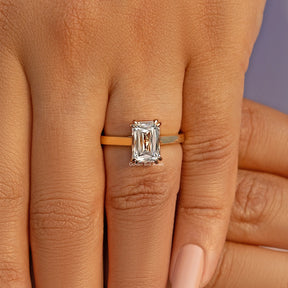 Moissanite Criss Cut Solitaire Engagement Ring