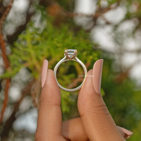 Moissanite Criss Cut Solitaire Engagement Ring