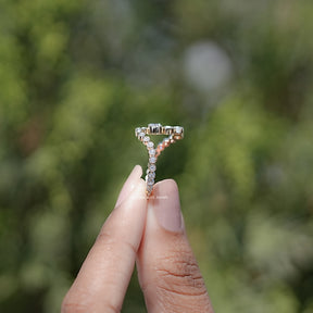 Side View of Round Cut Moissanite Curved Eternity Band