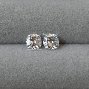 [This old mine cut cushion matching pair made of colorless color]-[Golden Bird Jewels]